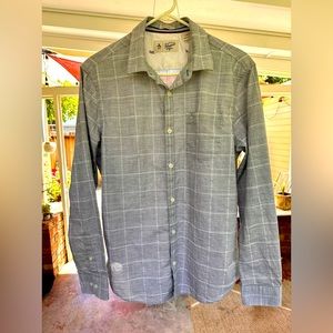 Penguin by Munsingwear L/S Shirt Gray Plaid Mens Large Heritage Slim Fit